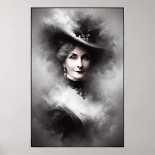 Mysterioses Porträt einer viktorianischen Frau in Poster