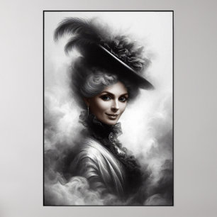 Mysterioses Porträt einer viktorianischen Frau in Poster