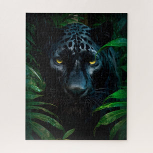 Mysteriöses Schwarzes Panther Jungle Wildlife Desi Puzzle