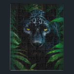 Mysteriöses Schwarzes Panther Jungle Wildlife Desi Puzzle<br><div class="desc">Fügen Sie Ihren Produkten mit diesem atemberaubenden Panther Dschungeldesign eine Touch wilder Eleganz hinzu. Dieses beeindruckende Kunstwerk mit einem mächtigen Panther mit durchdringenden, gelben Augen, versteckt in üppig grünen Blätter, ist perfekt für Naturliebhaber und Tierfreunde. Der kühne Kontrast des dunklen Panther zu der lebhaften Vegetation ruft ein Gefühl von Mysterium...</div>