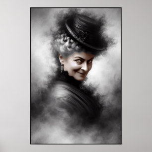 Mysterioses unheimliches viktorianisches Frauenpor Poster