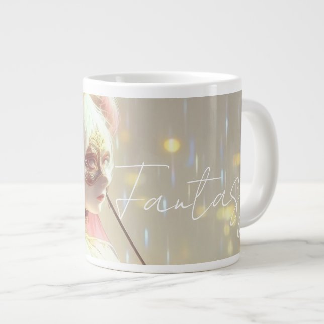 Mysterious Fantasy Girl - Ocean Art Aesthetic Jumbo-Tasse (Vorderseite Rechts)