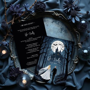 Mysterious-Forest-Hochzeitspaar Spukschloss Einladung