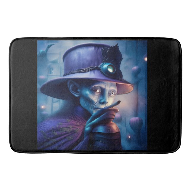 Mysterious Lady Pointing Finger At You Badematte (Vorderseite)