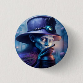 Mysterious Lady Pointing Finger At You Button