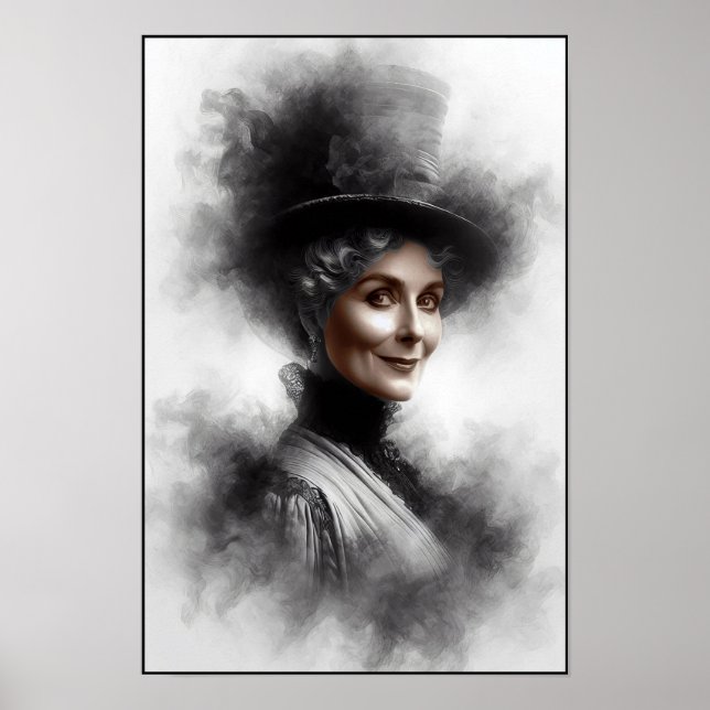 Mysterious Victorian Woman Portrait Art Poster (Vorne)