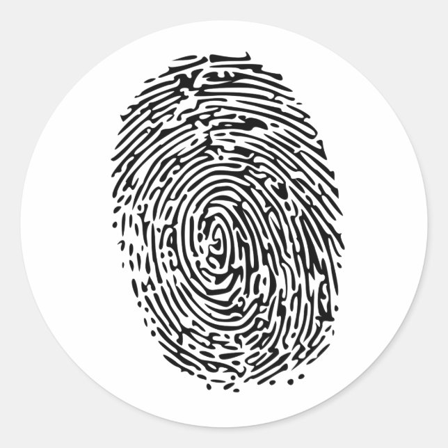 Mystery Black Fingerprint Runder Aufkleber (Vorderseite)