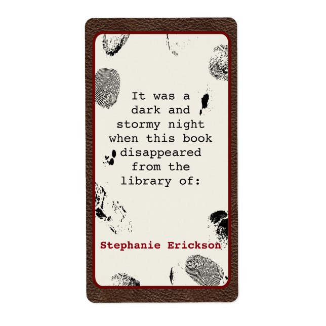 Mystery Book Label Design (Vorne)