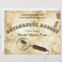 Mystery Certificate - Birthday Mord