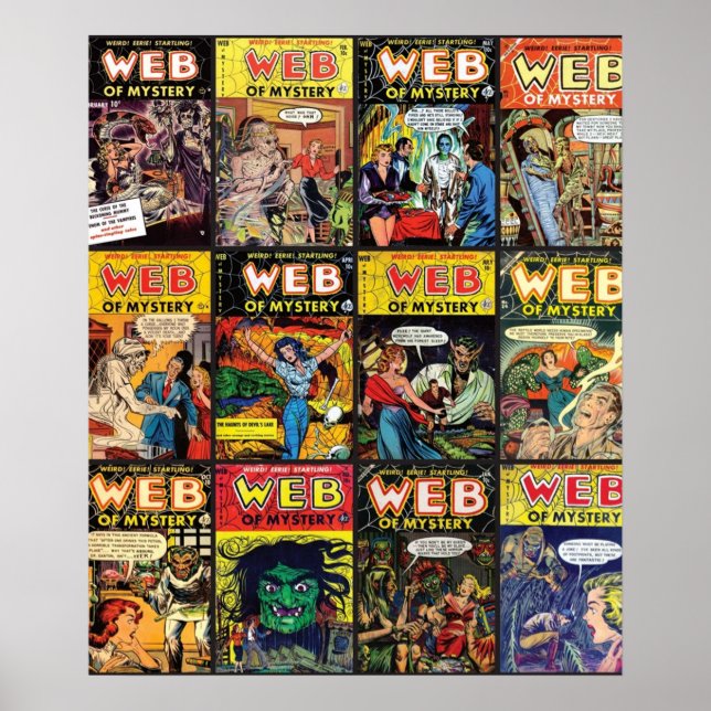 Mystery Comic deckt Vintages Comic ab Poster (Vorne)