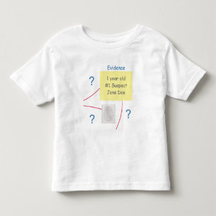 Mystery Crime Solving Beweismittel-Tafel 1. Geburt Kleinkind T-shirt