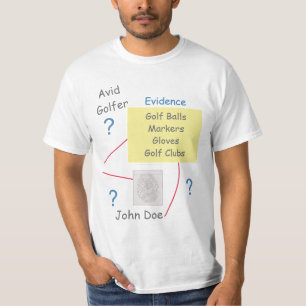 Mystery Crime Solving Evidence Board Avid Golfer T-Shirt