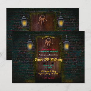 Mystery Door Raum Escape Geburtstagsfeier   Einladung