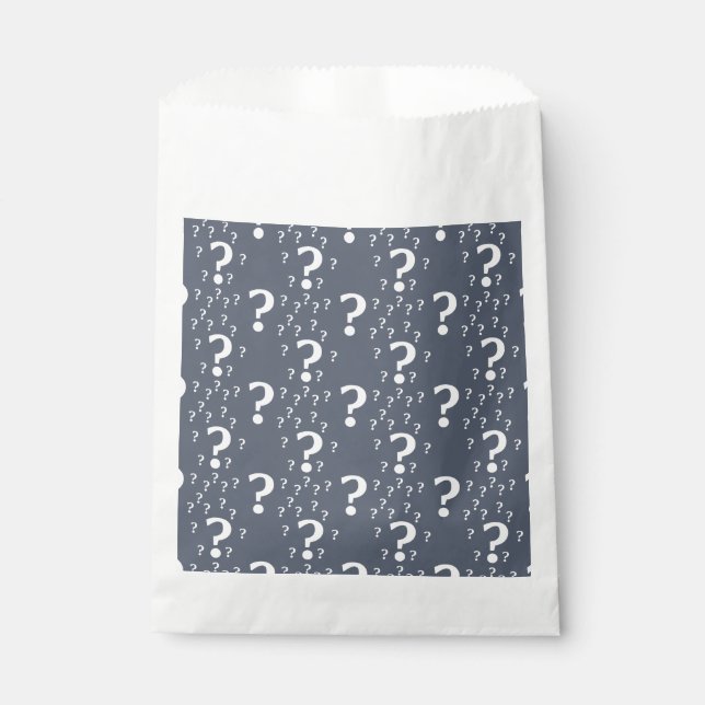 Mystery-Fragezeichen Rätsel blau-grau Geschenktütchen (Vorderseite)