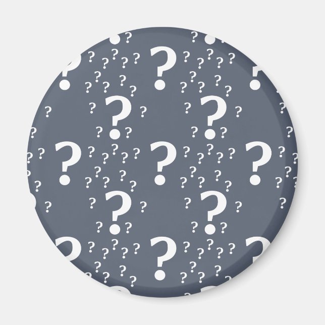 Mystery-Fragezeichen Rätsel blau-grau Magnet (Vorne)