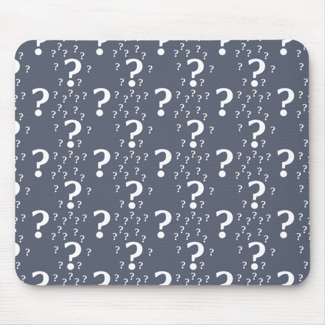Mystery-Fragezeichen Rätsel blau-grau Mousepad (Vorne)