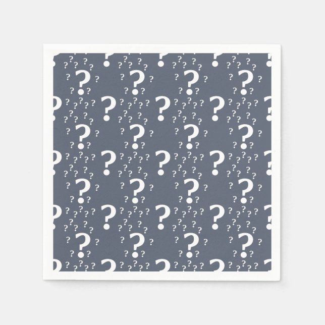 Mystery-Fragezeichen Rätsel blau-grau Serviette (Vorderseite)