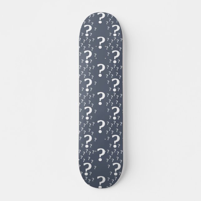 Mystery-Fragezeichen Rätsel blau-grau Skateboard (Vorne)
