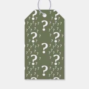 Mystery-Fragezeichen Rätsel olivgrün Geschenkanhänger