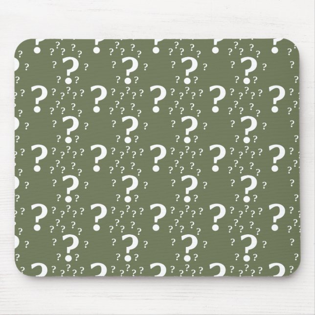 Mystery-Fragezeichen Rätsel olivgrün Mousepad (Vorne)