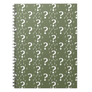 Mystery-Fragezeichen Rätsel olivgrün Notizblock