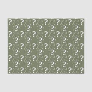 Mystery-Fragezeichen Rätsel olivgrün Seidenpapier
