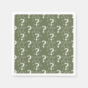 Mystery-Fragezeichen Rätsel olivgrün Serviette