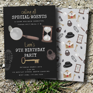 Mystery Kids Secret Agent Spy Detection Geburtstag Einladung