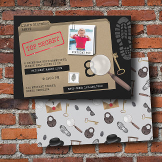 Mystery Kids Secret Agent Spy Detection Geburtstag Einladung