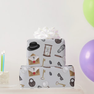 Mystery Kids Secret Agent Spy Deteme Theme Geschenkpapier