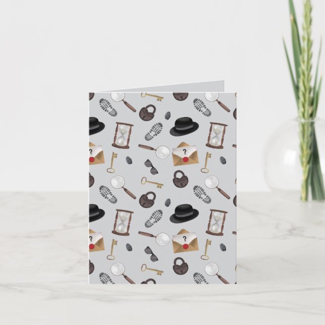 Mystery Kids Secret Agent Spy Deteme Theme Karte (Vorderseite)