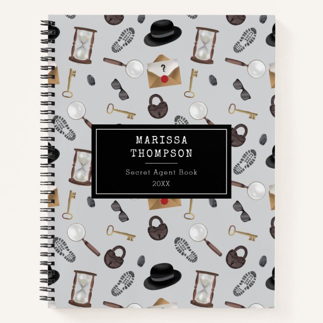 Mystery Kids Secret Agent Spy Deteme Theme Notizbuch (Vorderseite)