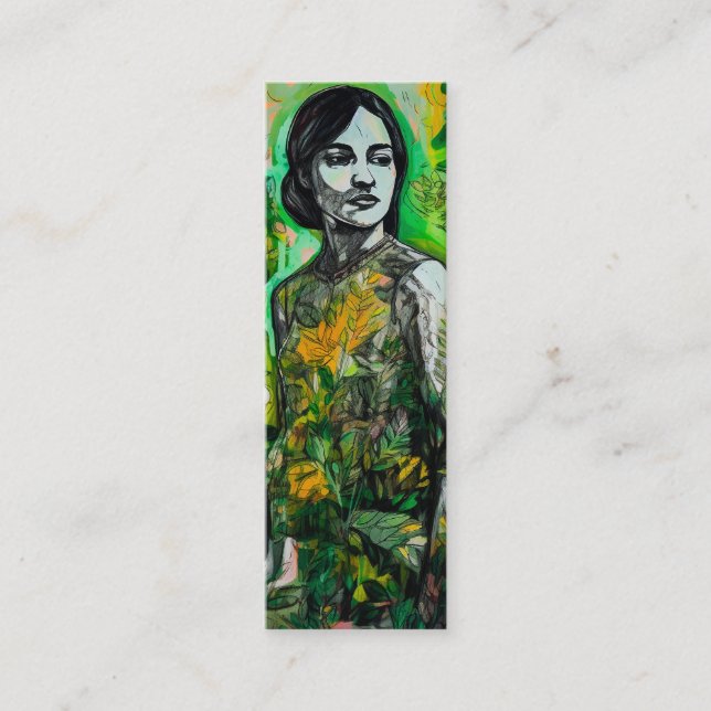 Mystery Lady Lesezeichen Mini Visitenkarte (Vorderseite)