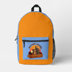 Mystery löste alle Lieben Kaffee Funny Bigfoot Bedruckter Rucksack