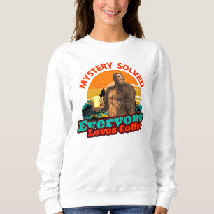 Mystery löste alle Lieben Kaffee Funny Bigfoot Sweatshirt