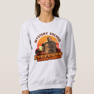 Mystery löste alle Lieben Kaffee Funny Bigfoot Sweatshirt