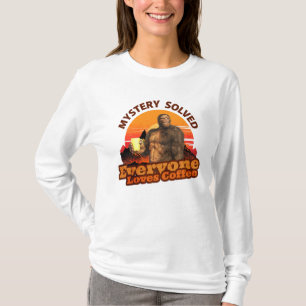 Mystery löste alle Lieben Kaffee Funny Bigfoot T-Shirt