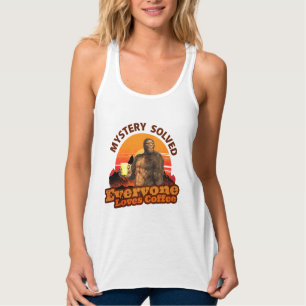 Mystery löste alle Lieben Kaffee Funny Bigfoot Tank Top