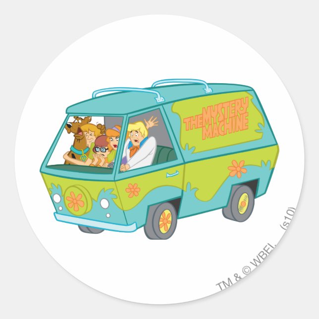 Mystery Machine Fright Runder Aufkleber (Vorderseite)