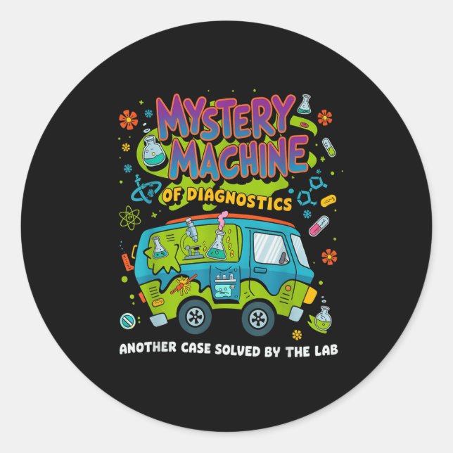 Mystery Machine of Diagnostics Labrador Week 2025  Runder Aufkleber (Vorderseite)