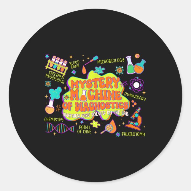 Mystery Machine of Labrador Week 2025 Diagnostics Runder Aufkleber (Vorderseite)