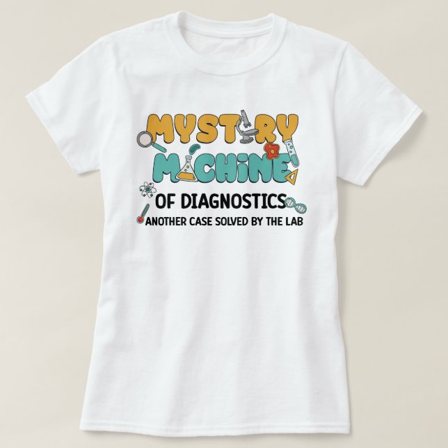 Mystery Machine Science Labrador Funny Microbiolog T-Shirt (Design vorne)