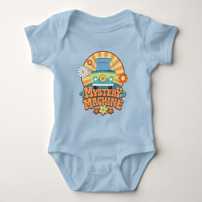 Mystery Machine Van Floral Graphic Baby Strampler (Vorderseite)