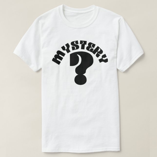 Mystery Men's Black Question Mark T - Shirt (Design vorne)