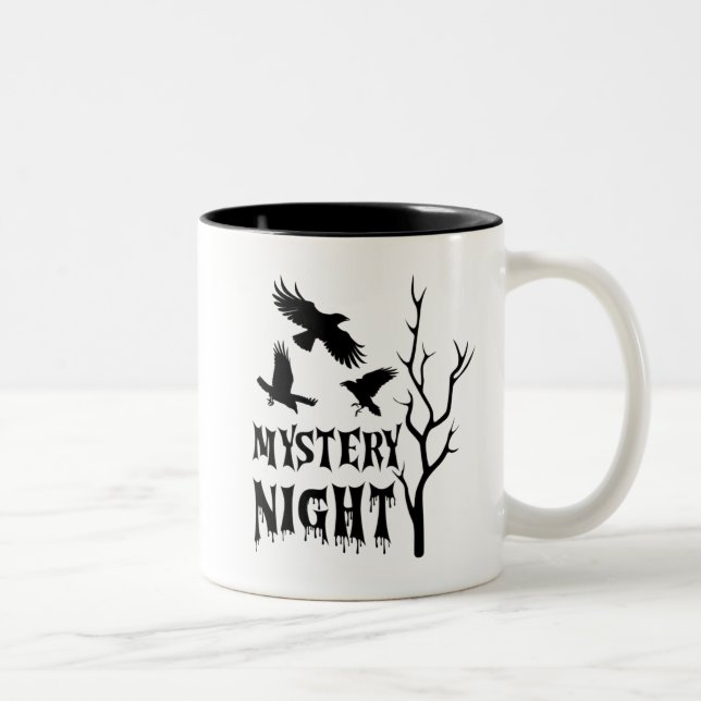 Mystery Night Gothic Krähe Kaffeetasse (Rechts)