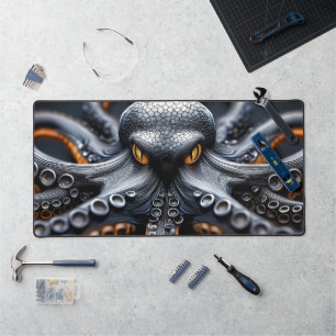 Mystery Octopus Black Orange Abstrakt Marine Life Schreibtischunterlage