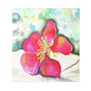 Mystery Pink Blume Watercolor Notizblock