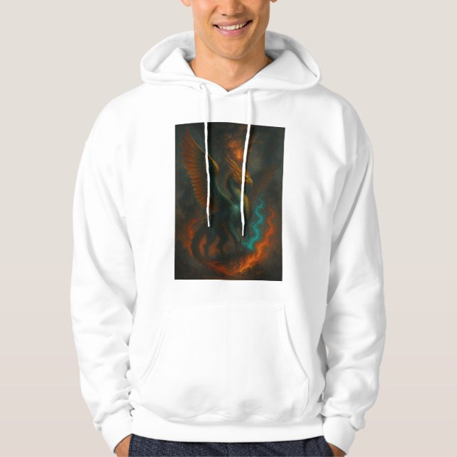 MySthical Fire Phoenix Beast – Epic Fantasy Art  Hoodie (Vorderseite)