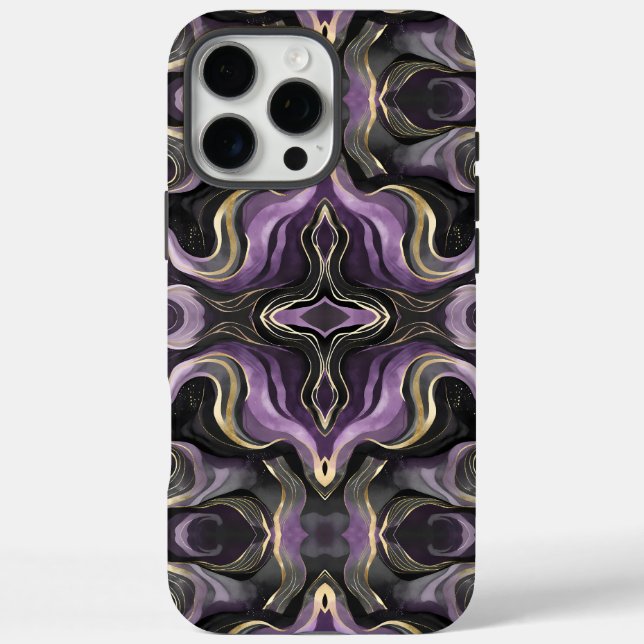 Mystic Amethyst Marble | Dunkles Fluid Gold Design Case-Mate iPhone Hülle (Rückseite)