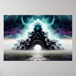 Mystic Ancient Eerie Ghost World Cloudy River Poster